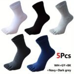 1/5 Pair Men'S Breathable Sweat Socks Toe Socks, Novelty Socks, Sports Socks - Image 17