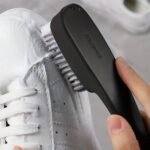 1Pc Ergonomic Long-Handle Shoe & Clothes Cleaning Brush, Soft Bristles, Black - Ideal For Sneakers With White Accents, Gentle On Fabrics - Image 3