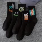 5 Pairs/10 Pairs Multi-Size Men'S Socks Black And White Long Tube High-Cut Versatile Student Style Autumn/Winter Sports Socks - Image 7