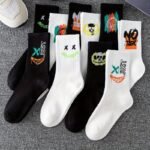 5 Pairs/10 Pairs Multi-Size Men'S Socks Black And White Long Tube High-Cut Versatile Student Style Autumn/Winter Sports Socks - Image 9