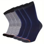 6Pairs Men'S Thick Warm Winter Socks Plain Color Sweat Absorbant Crew Socks - Image 14
