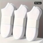 10 Pairs Men'S Invisible Seamless Socks - Breathable Moisture-Wicking Comfort, Solid Color Sports & Casual Socks In Black, Grey, White - Image 5