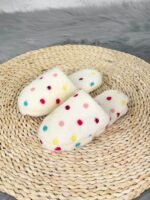 Fashionable Colorful Polka Dot Women'S Indoor Plush Slippers, Elegant Lightweight Unisex Couple'S Model With Tpr Sole Material, Washable - Suitable For Home, Vacation, Party, Wedding Mother'S Day Gift Slippers - Image 7