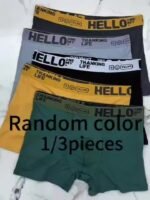 Random 1/3Pcs Men'S Hello Underwear, All-Season Boxer Briefs For Men, Casual Solid Color Comfortable Soft Breathable Men'S Boxers - Image 7