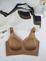 Everyday Comfort | Seamless Wireless Bra For Women - Soft Support, Knit Fabric, Medium Support, Solid Color With Comfortable Wide Straps, No Underwire, Bralette - Image 11