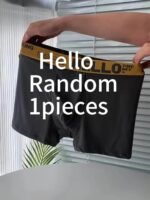 Random 1 Piece Men'S Underwear Hello Belt Four Seasons Suitable For Men'S Flat Front Shorts Solid Color Casual Soft Comfortable Breathable Men'S Boxer Briefs - Image 9