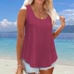 Plus Size Curved Hem Tank Top, Casual Crew Neck Sleeveless Tank Top For Summer, Women'S Plus Size?Clothing - Image 7