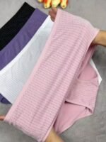 4 Pack Plus Size Simple Underwear Set, Women'S Plus Pin Print Medium Stretch Underwear Four Piece Set - Image 8