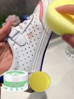 White Shoe Cleaner Paste With Plastic Brush ? Multipurpose Sneaker Cleaning Cream, Instant Stain And Dirt Remover, No-Water Wash, Brightening Maintenance For All Types Of Shoes - Image 11