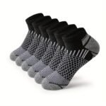 Acefine 6 Pairs Of Men'S Athletic Socks With Stripes And Honeycomb Patterns For Running, Hiking, Cycling, And Walking - Image 3
