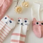 5 Pairs Women'S Cute Cat Face Ankle Socks - Breathable Lightweight No-Show Boat Socks With Pastel Pink & White Stripes, Spring Summer Casual Fashion Socks, Cute Socks, Comfortable Footwear, Playful Sock Design, Quality Sock Material, Soft Texture - Image 5