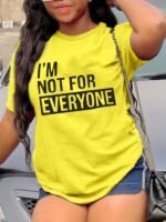 Letter Print T-Shirt, Crew Neck Short Sleeve T-Shirt, Casual Every Day Tops, Women'S Clothing - Image 4