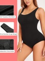Plus Size Simple Shapewear, Women'S Plus Seamless Solid Tummy Control Full Body Shaping Slimming Leotard Jumpsuit - Image 8