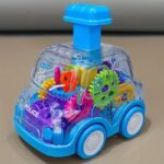 Interactive Transparent Gear Toy Car With Moving Parts - Push-Forward & Press-Play Mechanism, Durable Plastic Construction, Color-Changing Gears, Educational Learning For Boys & Girls, Educational Toy | Interactive Design | Color Changing Gears - Image 12