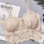 Contrast Lace Wireless Bralette, Scallop Trim Lightweight Everyday Bra, Women'S Lingerie & Underwear
