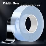 1 Roll Transparent Double Sided Nano Tape, Waterproof Wall Stickers, Reusable Heat Resistant, Bathroom Home Decoration Tapes Nano Double Sided Tape, Heavy Duty Transparent Adhesive Strips, Strong Sticky Multipurpose Reusable Waterproof Mounting Tape - Image 15