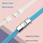 1Pair Elastic No-Tie Shoelaces, Lazy Metal Lock Laces For Women & Men - Image 2