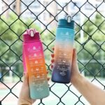 1Pc 740Ml/25Oz Rainbow Color Large Capacity Water Bottle, Motivational Leakproof Water Bottle With Time Marker And Hanging Rope, Suitable For Outdoor Sports, Fitness - Image 11