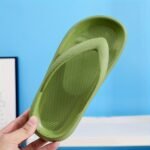 Solid Color Eva Flip Flops, Simple Style Soft Sole Wear-Resistant Pillow Slides, Indoor & Outdoor Beach Shoes For Holiday - Image 4