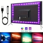 1 Set 4.98Meter For Tv Led Backlight 55.88-165.1 Cm, Smart Tv Led Lights Are Dimmable In 8 Colors, Dynamic Mode, Sensitive And Adjustable Tv Light Strip Is Suitable For Game Room, Tv Background Decoration Eid Al-Adha Mubarak
