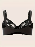 Plus Size Sexy Bra, Women'S Plus Comfort Floral Lace Underwire Hook & Eye Soft Bra - Image 3