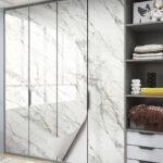 1 Roll Self-Adhesive Marble Texture Kitchen & Bathroom Wallpaper - Removable Peel & Stick Film With White/Gray/Black Marble Pattern, Glossy Finish, Easy Application For Countertops, Walls, Sinks, Shower Doors - Durable Surface Protector, Scratch &, Easy Clean, Peelable Film, Textured Surface, Seamless Matching, Suitable For Cabinets & Desks, Modern Marble Design - Image 14