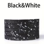 1 Pair Ink Splashing Lazy Free Tie Elastic Shoelaces, Elastic Multicolor Shoelaces With 4Pcs Metal Press Buckles - Image 3