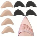 4 Pairs Toe Inserts For Too Big Shoes, Shoe Inserts For Women Men, Foam Toe Filler, Shoe Fitters, Black And Beige