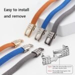 Pair Of Glamorous Rhinestone-Embellished Shoe Laces - No-Strap, Acetate Material, Perfect For Parties & Events, Stylish Shoe Laces|Glamorous Lace Design|Acetate Laces - Image 2