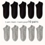 5/10/20 Pairs Of Unisex Simple Solid Color Breathable And Comfortable Short Socks, Suitable For All Seasons. - Image 10