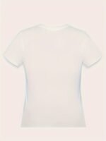 Rose Print Crew Neck T-Shirt, Casual Short Sleeve Tee For Spring & Summer, Women'S Clothing - Image 5