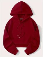 Solid Drawstring Hoodies, Casual Long Sleeve Versatile Sweatshirt, Women'S Clothing - Image 5