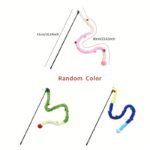 Interactive Cat Teaser Toy - Soft Plush Strip With Teasing Stick For Kitten Play - Pet Supplies For Fun And Exercise - Image 2