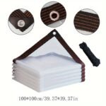 1Pc, Transparent Anti-Seepage Tarpaulin, Transparent Tarpaulin, Rain Shelter, Sunshade, Winter Plant Cover, Greenhouse Film Tarpaulin, Anti-Seepage Tarpaulin, Transparent Plastic Tarpaulin, Dust-Proof, Rainproof, Uv Resistant Garden Cover - Image 3