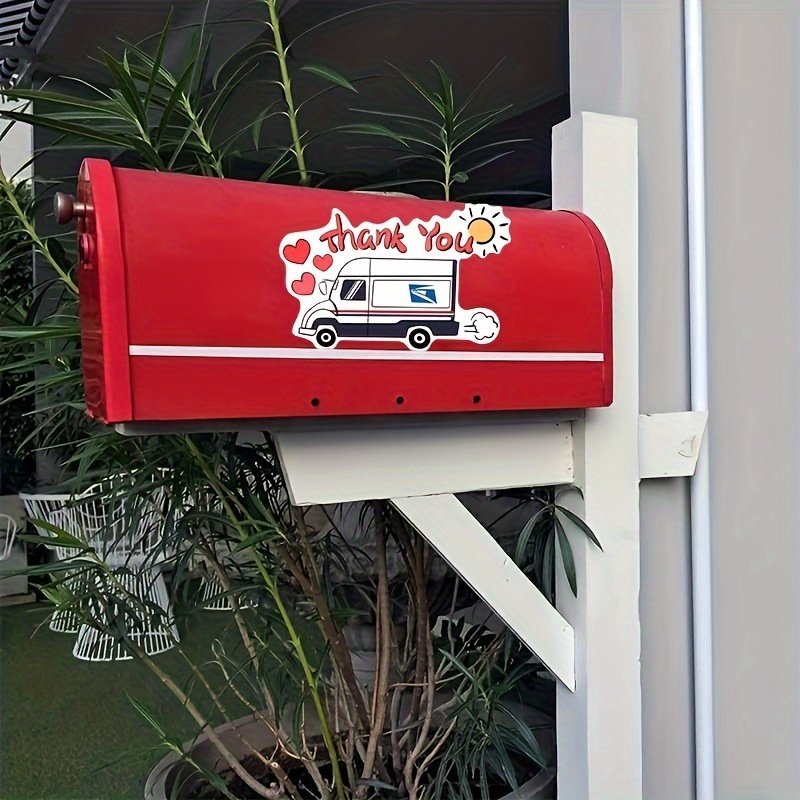 product-Fancyalgo-VirtualModelMatting-13b28d80c9bde7f687371505dabbd853.jpg 1Pc Thank You Usps Sticker For Mailbox, Thank U Stickers Vinyl Stickers With Love And Support For Usps Mail Carriers, For Car Motorcycle Sticker, Garden Mailbox, Entry Gate, Truck, Water Bottle, Helmet, Mobile Phone - Image 1