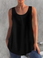 Solid Color Pleated Vest - Image 5