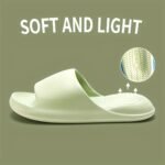 Unisex Casual Eva Slippers, Soft Open Toe Slip-On Flat Heel Sandals, Comfortable All-Season Indoor Home Summer Bath Shoes, Solid Color