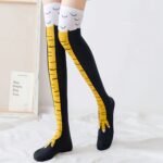 Men'S Unisex Cute Novelty Cartoon Chicken Leg Pattern Knee High Socks, Breathable Comfy Casual For Men'S Outdoor Wearing All Seasons Wearing