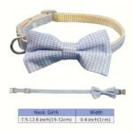 1Pc Adjustable Plaid Cat Collar With Bow Tie - Perfect For Holiday Dress Up And Everyday Wear - Image 2
