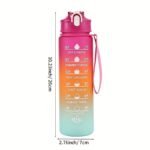 1Pc 300Ml/750Ml Gradient Color Leakproof Water Bottle, 10.14Oz/25.36Oz Portable Motivational Water Cup With Time Marker, Suitable For Outdoor Activities - Image 4