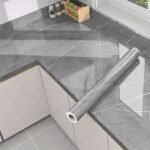 1 Roll Self-Adhesive Marble Texture Kitchen & Bathroom Wallpaper - Removable Peel & Stick Film With White/Gray/Black Marble Pattern, Glossy Finish, Easy Application For Countertops, Walls, Sinks, Shower Doors - Durable Surface Protector, Scratch &, Easy Clean, Peelable Film, Textured Surface, Seamless Matching, Suitable For Cabinets & Desks, Modern Marble Design - Image 9