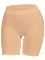 Plus Size Sexy Shapewear Bottoms, Women'S Plus Solid Seamless Tummy Control Shapewear Shorts - Image 4