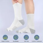 Pack Of 6 Pairs Large Size Rubber Calf Basketball Sports Mid-Cut Socks Men'S Solid Color Long Stockings - Image 7