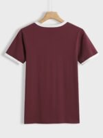 Loose Crew Neck T-Shirt, Casual Simple Short Sleeve Summer T-Shirts Tops, Women'S Clothing - Image 10
