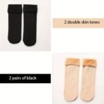 1/4Pairs Unisex Thickened Warm Crew Socks, Snow Home Floor Socks For Autumn Winter, Women Men'S Socks & Hosiery - Image 7