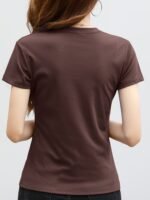 Weka Korean Crew Neck T-Shirt - Solid Color, Medium Stretch, Regular Sleeve, Spring/Summer/Fall, Knit Fabric, Polyester, 180G/M? - Image 8