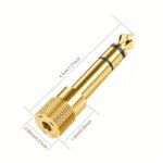 2Pcs Heavy-Duty Gold Plated Audio Adapter Connectors - Professional Dual Channel (Stereo) Adapter With Male To Female & Female To Male - Compatible With Guitar, Amplifier, Mixer, Headphones - For Live Sound, Studio, Home Theater - Durable Construction, Studio Equipment, Textured Grip Design, Highquality Connectors, Sound Engineers, Live Sound Setup, Compact Design, Sturdy Build, Sound Technicians - Image 2