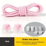 1 Pair Of Stretchy Spandex Elastic Shoelaces For Sneakers - No-Tie, Fit, 100Cm Long, Durable & Comfortable, Ideal For Sports Shoes With Pink Accents - Image 15
