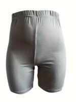 Plus Size - Women'S Plus-Size High-Waisted Shorts - Stretchy, Solid Blue, Mid-Thigh Length, Casual Leggings, Comfortable Apparel|Casual Style Shorts|Stretchy Fabric Shorts - Image 6