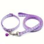 Pet Dog Collar And Leash Set, Cute Paw Pattern Nylon Dog Collar With Bell Long Dog Walking Leash - Image 11